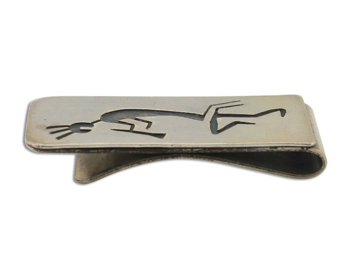 Navajo Kokopelli Money Clip Handmade .925 Silver & .999 Nickle C.80's