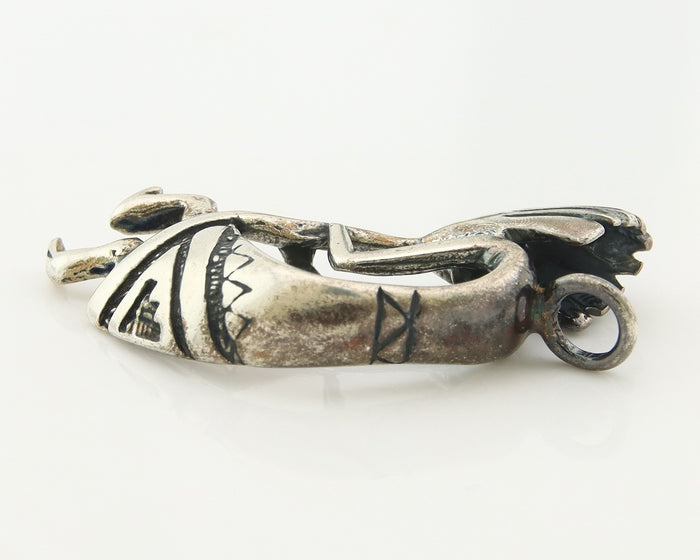 Navajo Kokopelli Pendant Sterling Silver Authentic Traditional Native American