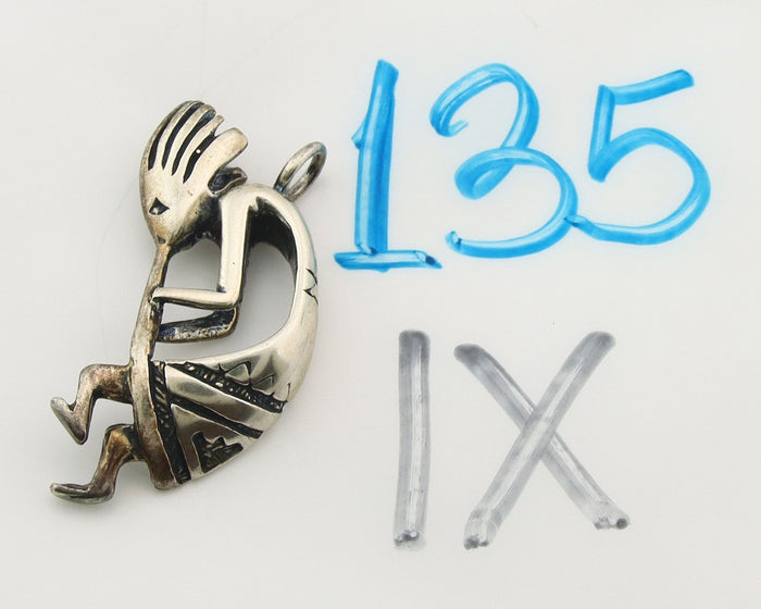 Navajo Kokopelli Pendant Sterling Silver Authentic Traditional Native American