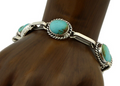 Navajo Link Bracelet .925 Silver Blue Turquoise Native American Artist C.80's