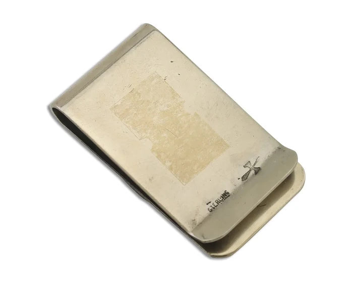 Navajo Lizard Money Clip .925 Silver & .999 Nickle Signed Gibson Gene C.80's