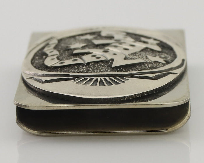 Navajo Lizard Money Clip .925 Silver & .999 Nickle Signed Gibson Gene C.80's