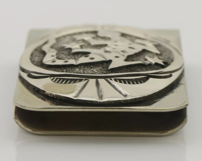 Navajo Lizard Money Clip .925 Silver & .999 Nickle Signed Gibson Gene C.80's