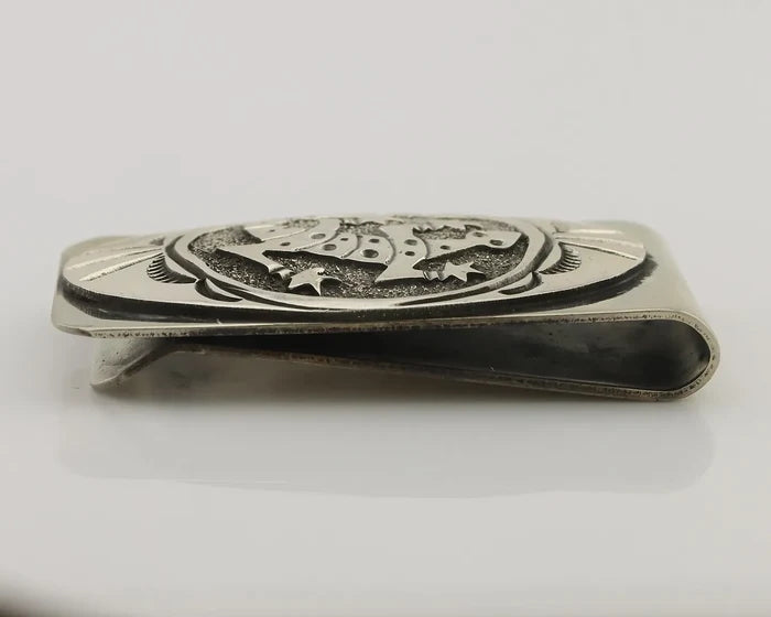 Navajo Lizard Money Clip .925 Silver & .999 Nickle Signed Gibson Gene C.80's
