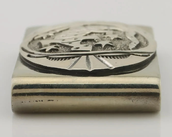 Navajo Lizard Money Clip .925 Silver & .999 Nickle Signed Gibson Gene C.80's