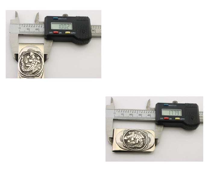 Navajo Lizard Money Clip .925 Silver & .999 Nickle Signed Gibson Gene C.80's
