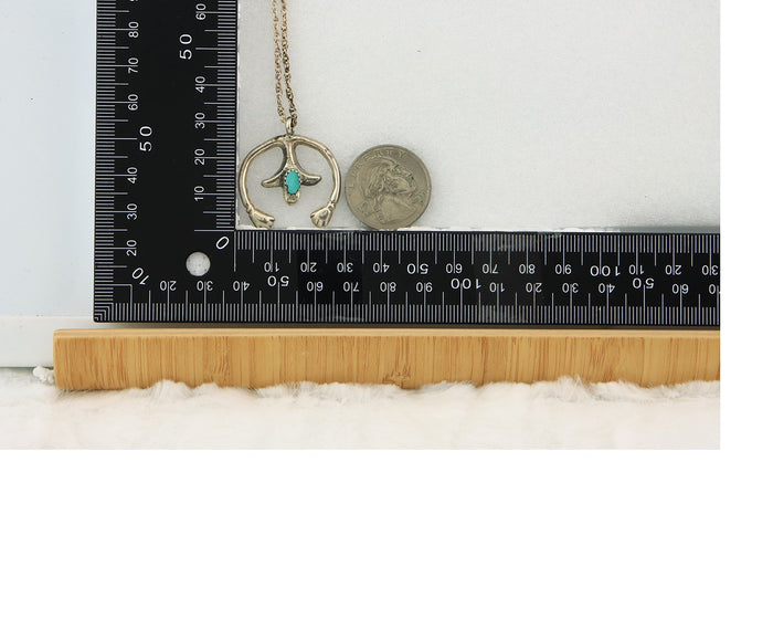 Navajo Naja Necklace Sterling Silver Authentic Natural Turquoise Vintage
