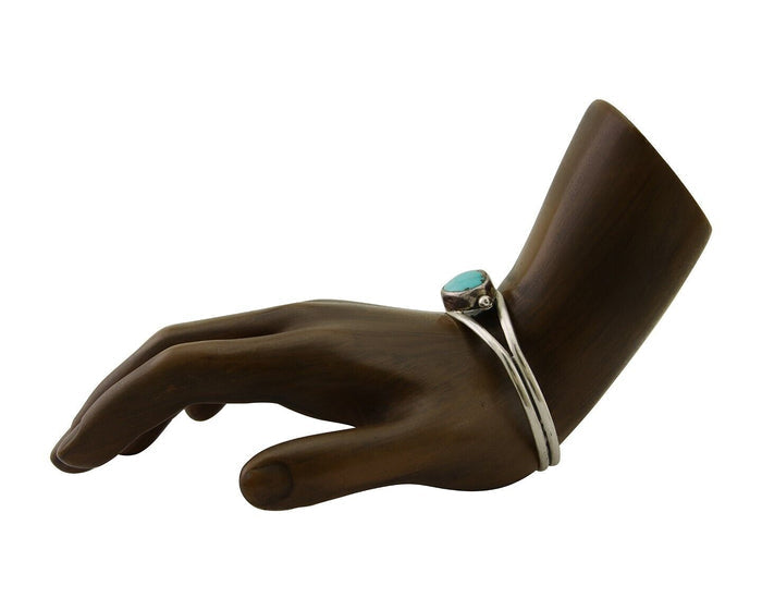 Navajo Natural Southwest Turquoise Bracelet 925 Silver Artist Native American