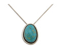 Navajo Necklace 925 Silver Blue Turquoise Artist Signed Doug Zachary C.80's
