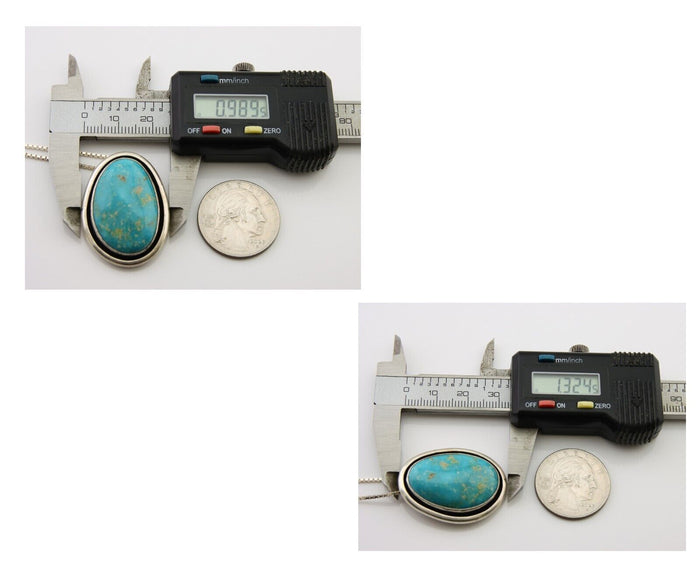 Navajo Necklace 925 Silver Blue Turquoise Artist Signed Doug Zachary C.80's