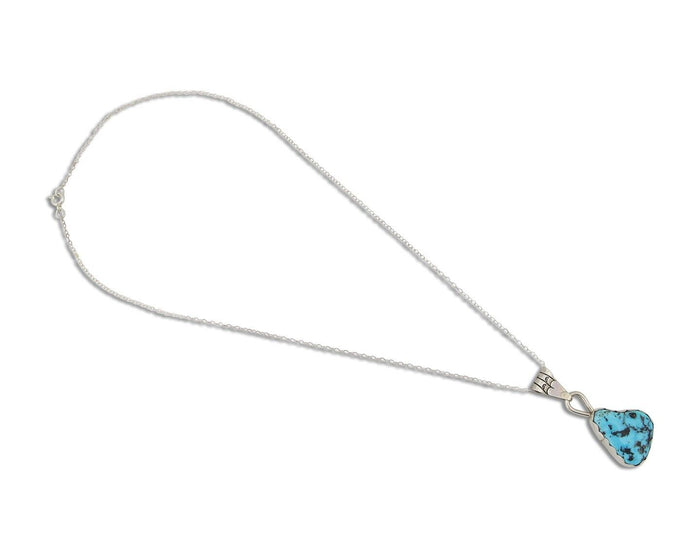 Navajo Necklace 925 Silver Blue Turquoise Artist Signed Tony Guerro C.80's