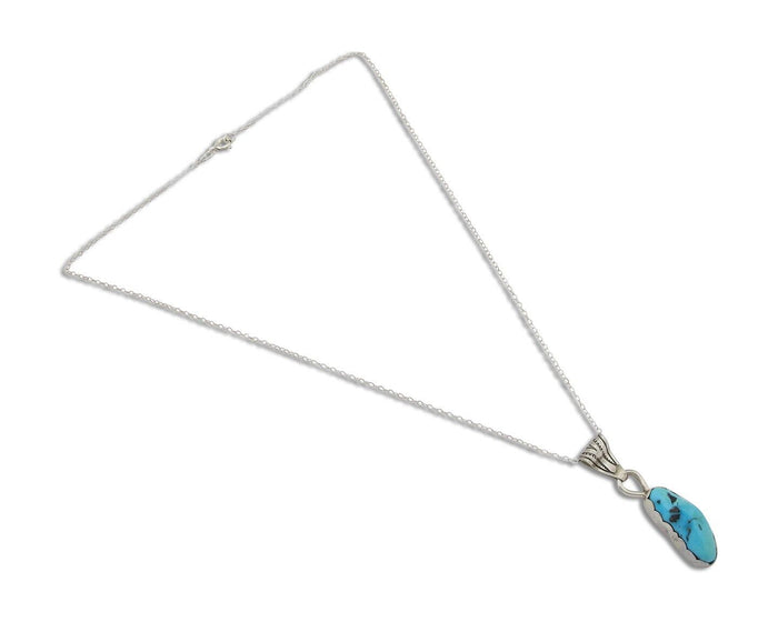 Navajo Necklace 925 Silver Blue Turquoise Artist Signed Tony Guerro C.80's