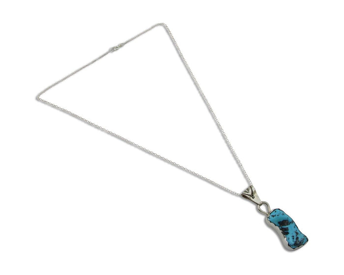 Navajo Necklace 925 Silver Blue Turquoise Artist Signed Tony Guerro C.80's