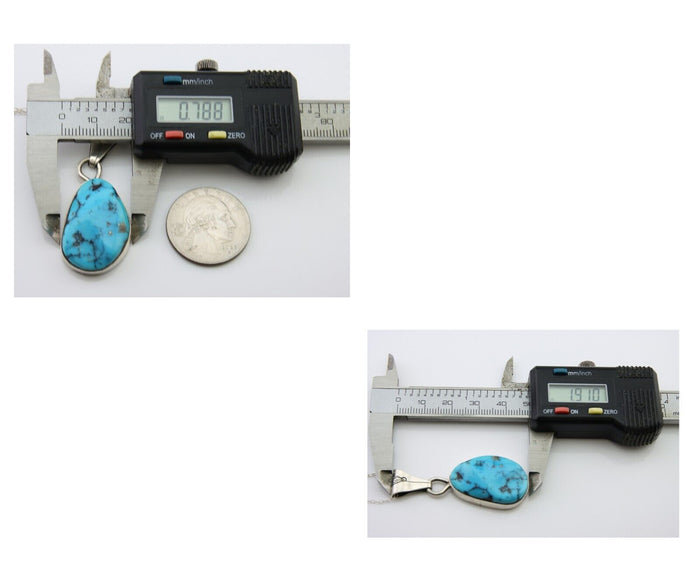 Navajo Necklace 925 Silver Blue Turquoise Artist Signed Tony Guerro C.80's
