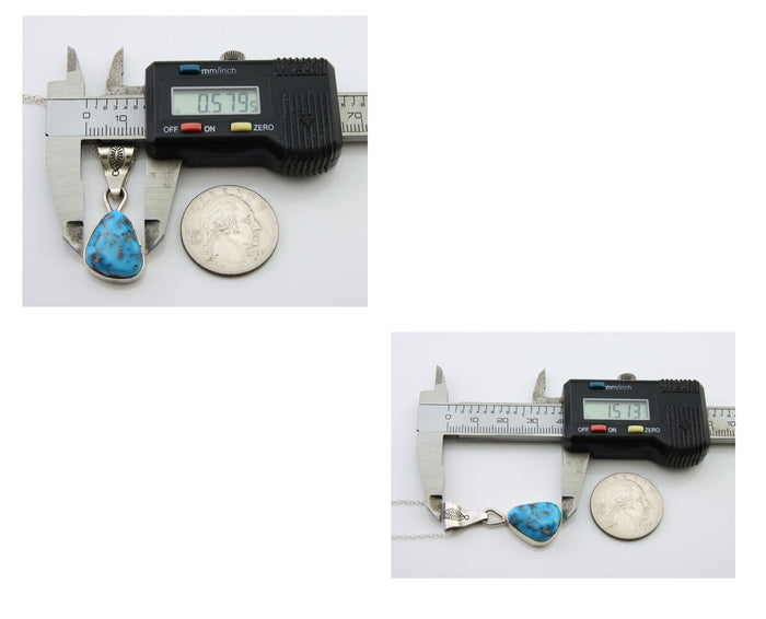 Navajo Necklace 925 Silver Blue Turquoise Artist Signed Tony Guerro C.80's