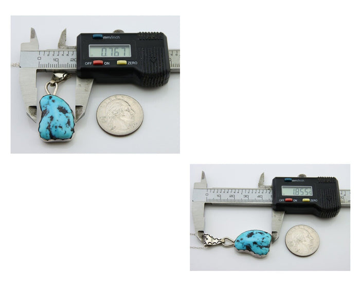 Navajo Necklace 925 Silver Blue Turquoise Artist Signed Tony Guerro C.80's
