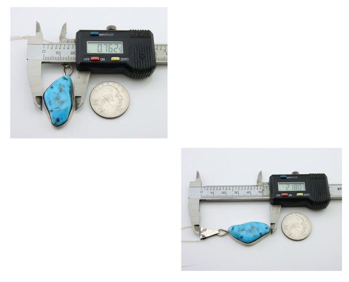 Navajo Necklace 925 Silver Blue Turquoise Artist Signed Tony Guerro C.80's