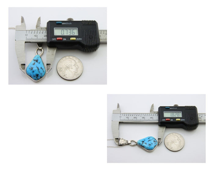 Navajo Necklace 925 Silver Blue Turquoise Artist Tony Guerro C.80's