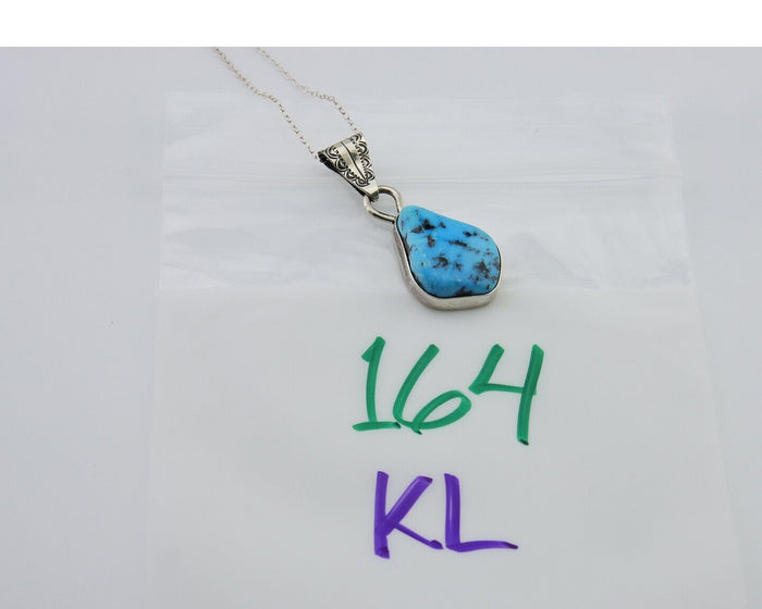 Navajo Necklace 925 Silver Blue Turquoise Artist Tony Guerro C.80's