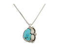 Navajo Necklace 925 Silver Natural Blue Turquoise Artist Signed D Zachary C.80's