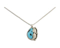 Navajo Necklace 925 Silver Natural Blue Turquoise Artist Signed D Zachary C.80's