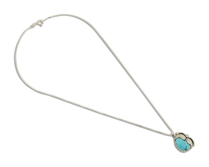Navajo Necklace 925 Silver Natural Blue Turquoise Artist Signed D Zachary C.80's