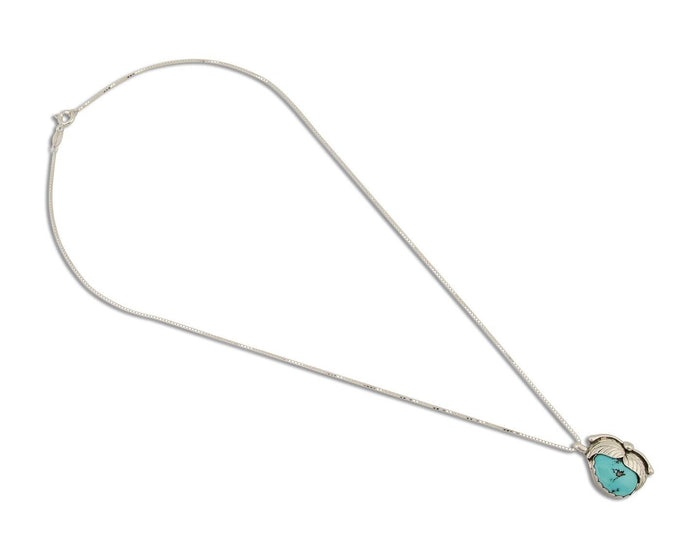 Navajo Necklace 925 Silver Natural Blue Turquoise Artist Signed D Zachary C.80's