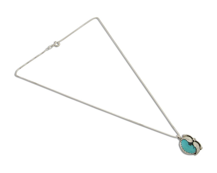 Navajo Necklace 925 Silver Natural Blue Turquoise Artist Signed D Zachary C.80's