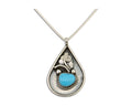Navajo Necklace 925 Silver Natural Blue Turquoise Artist Signed JASON BAHE C.80s