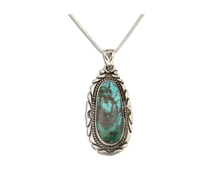 Navajo Necklace 925 Silver Natural Blue Turquoise Artist Signed M Montoya C.80's