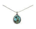 Navajo Necklace 925 Silver Natural Blue Turquoise Artist Signed M Montoya C.80's