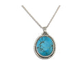 Navajo Necklace 925 Silver Natural Blue Turquoise Artist Signed M Montoya C.80's