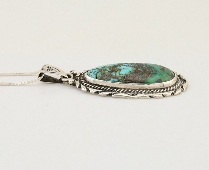 Navajo Necklace 925 Silver Natural Blue Turquoise Artist Signed M Montoya C.80's