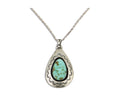 Navajo Necklace 925 Silver Natural Blue Turquoise Artist Signed MC C.80's