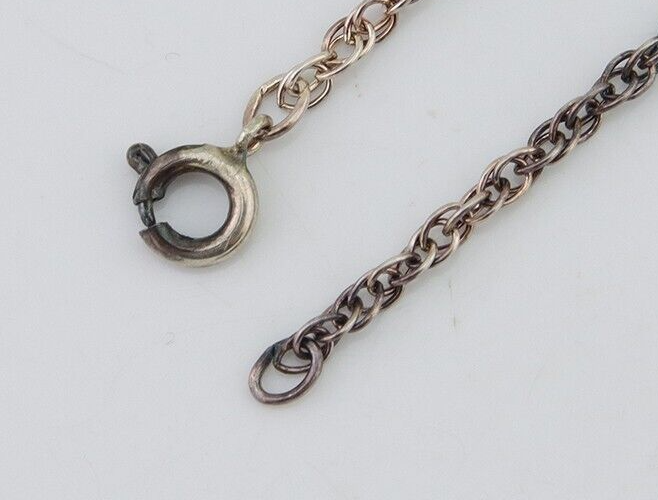 Navajo Necklace 925 Silver Natural Blue Turquoise Artist Signed MC C.80's