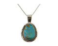 Navajo Necklace 925 Silver Natural Blue Turquoise Artist Signed Mike Begay C.80s