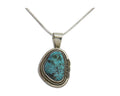 Navajo Necklace 925 Silver Natural Blue Turquoise Artist Signed Mike Begay C.80s