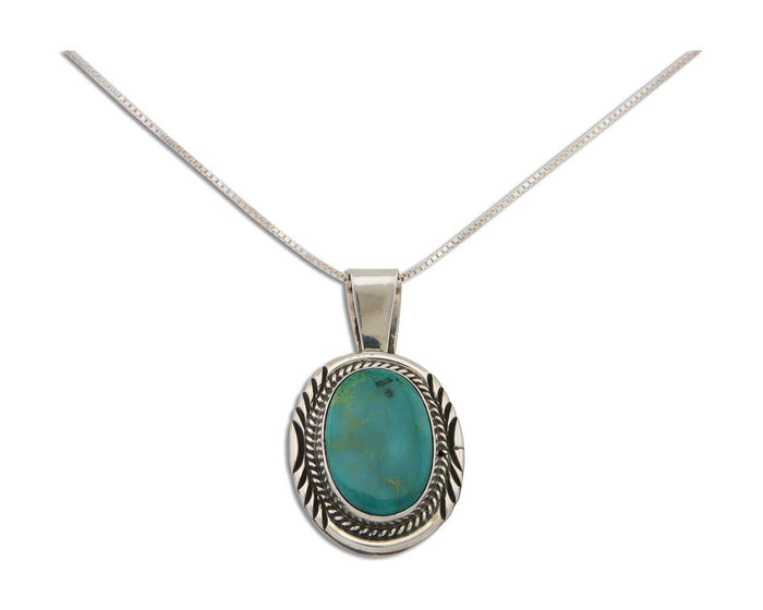 Navajo Necklace 925 Silver Natural Blue Turquoise Artist Signed Mike Begay C.80s