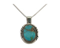 Navajo Necklace 925 Silver Natural Blue Turquoise Artist Signed Mike Begay C.80s