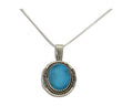 Navajo Necklace 925 Silver Natural Blue Turquoise Artist Signed Mike Begay C.80s