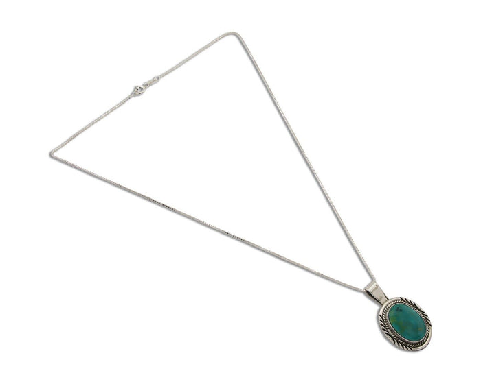 Navajo Necklace 925 Silver Natural Blue Turquoise Artist Signed Mike Begay C.80s