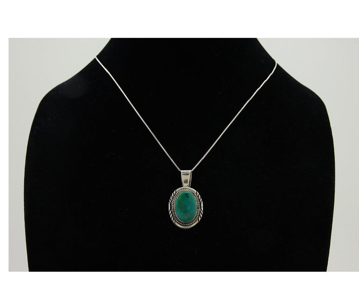 Navajo Necklace 925 Silver Natural Blue Turquoise Artist Signed Mike Begay C.80s