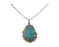 Navajo Necklace 925 Silver Natural Blue Turquoise Artist Signed TALHAT C.80s