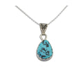 Navajo Necklace 925 Silver Natural Blue Turquoise Artist Tony Guerro C.80's
