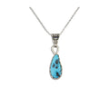 Navajo Necklace 925 Silver Natural Blue Turquoise Artist Tony Guerro C.80's