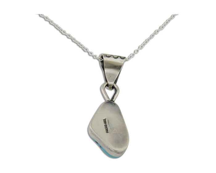 Navajo Necklace 925 Silver Natural Blue Turquoise Artist Tony Guerro C.80's