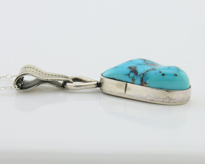 Navajo Necklace 925 Silver Natural Blue Turquoise Artist Tony Guerro C.80's