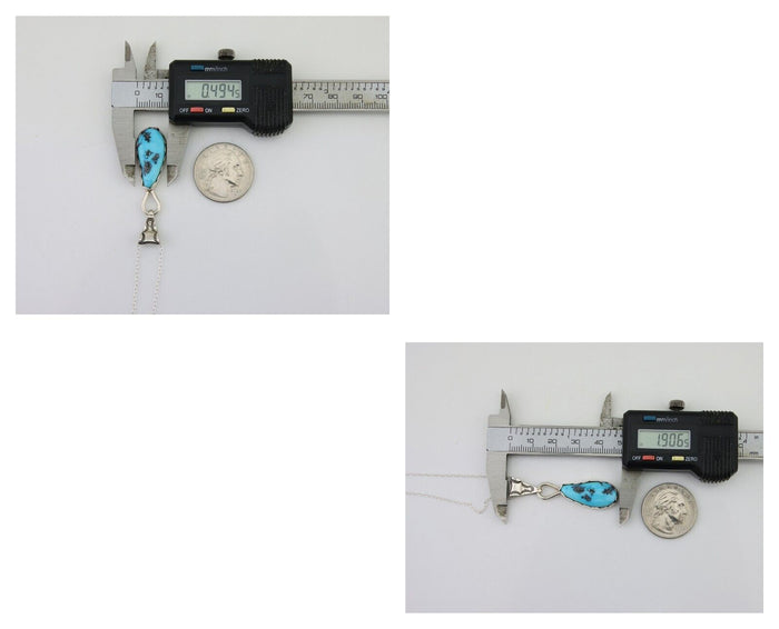Navajo Necklace 925 Silver Natural Blue Turquoise Artist Tony Guerro C.80's