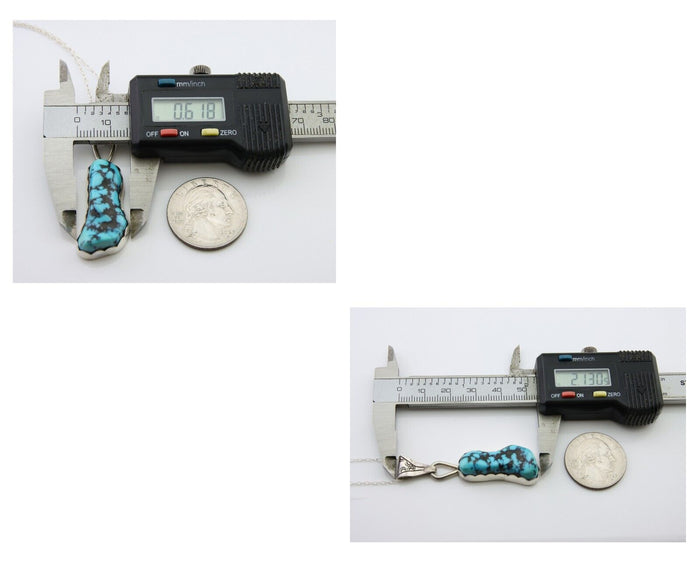 Navajo Necklace 925 Silver Natural Blue Turquoise Artist Tony Guerro C.80's