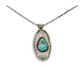 Navajo Necklace 925 Silver Natural Blue Turquoise Native American Artist C.80's